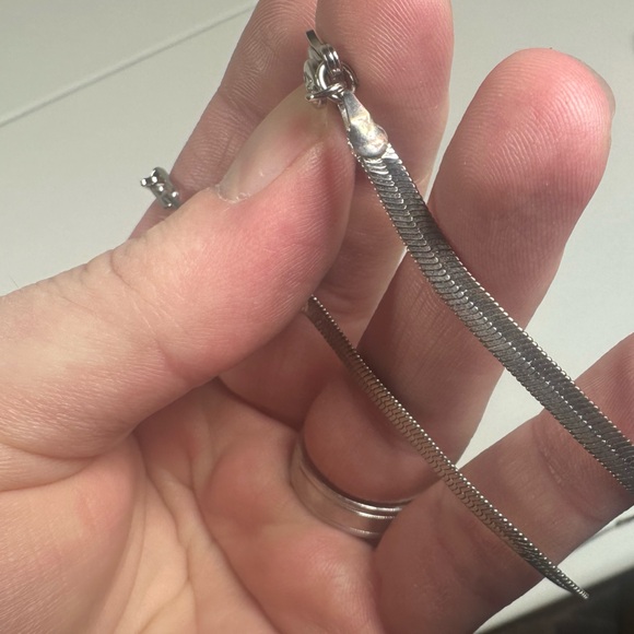 Nordstrom Herringbone Chain Rhodium Necklace - Picture 10 of 10